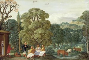 Abraham bewirtet die drei Engel