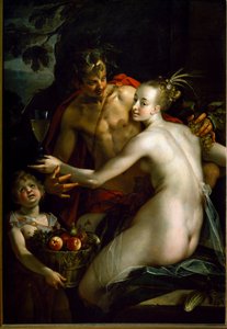 Bacchus, Ceres und Amor von Johann or Hans von Aachen