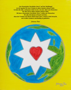 Der Rosentaler Herzliebe-Stern als Symbol für den Frieden in allen Ländern dieser Welt