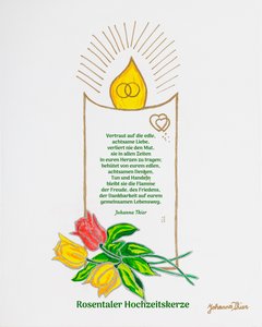 Rosentaler Hochzeitskerze von Johanna Thier