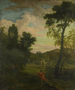 Arkadische Landschaft mit Jupiter und Io von Johannes (1646-c.1726) Glauber