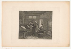 Interieur mit einem Administrator hinter seinem Schreibtisch von Johannes Arnoldus Boland