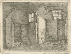Scheune mit Hühnern