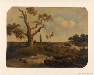 Landschaft mit Zug in der Ferne