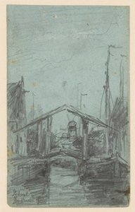 Ansicht von Dordrecht mit Zugbrücke