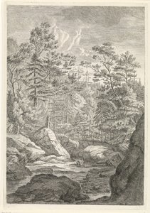 Schlucht mit Bäumen und einem Bach Landschaften im Chartreuzer-Gebirge (Serientitel)