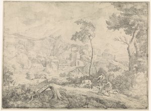 Drei Hirten in einem Sturm von Johannes Gottlieb Glauber