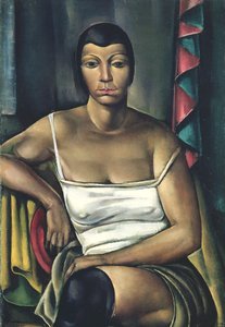 Sitzende Frau
