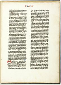 Gutenberg-Bibelblatt von Johannes Gutenberg