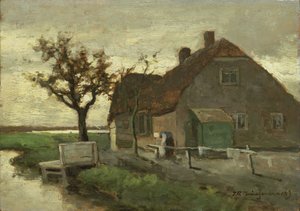 Bauernhaus an einem Kanal von Johannes Hendrik Weissenbruch