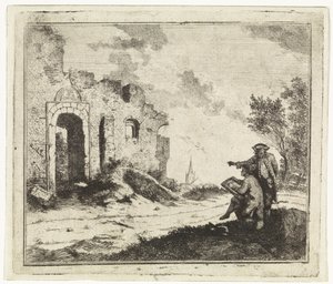 Zeichner bei einer Ruine von Johannes Huibert Prins