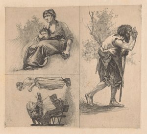 Drei Darstellungen mit menschlichen Figuren von Johannes Josephus Aarts