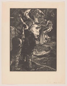 Macbeth und Banquo treffen die drei Hexen