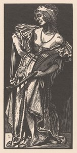 Frau mit Laute