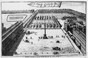 Die Aussicht auf Lincolns Inn, 1720 von Johannes Kip