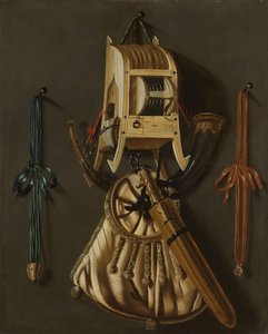 Stillleben mit Jagdutensilien von Johannes Leemans