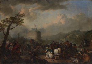 Schlachtenszene, 1671 von Johannes Lingelbach