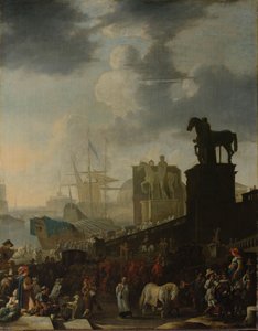 Der Aufstieg zum Kapitol mit dem Grauen Pferd des neuen Papstes von Johannes Lingelbach
