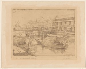 Rote Brücke in der Unterstadt von Surabaya auf Ost-Java von Johannes Nicolaas