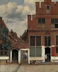 Ansicht von Häusern in Delft, bekannt als 