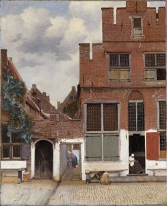 Ansicht von Häusern in Delft, bekannt als 