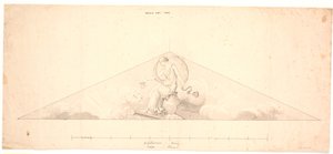 Aurora. Entwurf für ein Giebelrelief am Harsdorff-Palais, Kgs. Nytorv von Johannes Wiedewelt