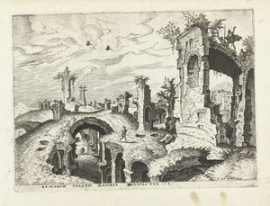 Ansicht der Ruinen auf dem Palatin von Johannes of Lucas van Doetechum (attributed to)