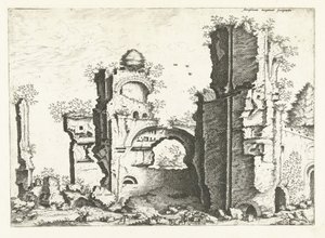 Ansicht von Ruinen, möglicherweise die Thermen von Caracalla von Johannes of Lucas van Doetechum (attributed to)