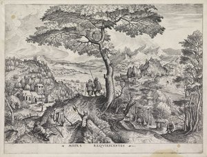 Landschaft mit ruhenden Soldaten