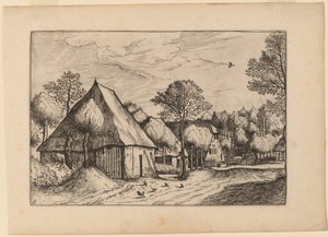 Bauernhof mit Ziehbrunnen von Johannes van Doetechum, the Elder and Lucas