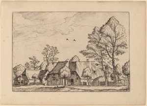 Großer Bauernhof mit Ziehbrunnen von Johannes van Doetechum, the Elder and Lucas