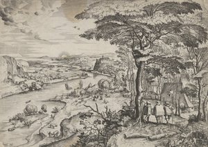 Euntes in Emaus Landschaft mit Pilgern in Emmaus, ca. 1555-56