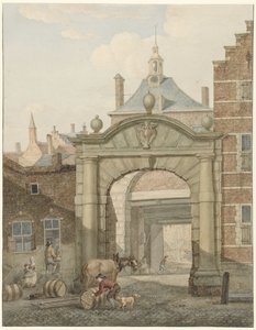 Durchblick durch ein Tor in Dordrecht von Johannes van Lexmond