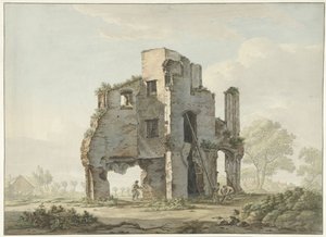 Der Abriss der Ruine der Abtei von Rijnsburg