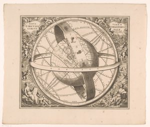 Himmelskarte der Erde nach dem System des Ptolemäus von Johannes van Loon