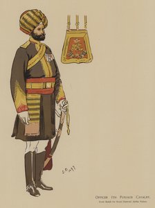 Offizier der 5. Punjab-Kavallerie (Farblithographie) von John (after) Charlton
