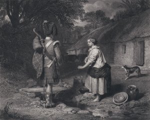 Illustration zu Die Rückkehr des Soldaten von Robert Burns (Gravur) von John (after) Faed