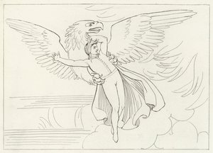 Dantes Traum, Fegefeuer, Gesang 9 (Gravur) von John (after) Flaxman