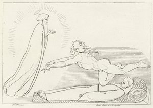 Der Streit um Guido De Montefeltro, Inferno, Gesang 27 (Gravur) von John (after) Flaxman