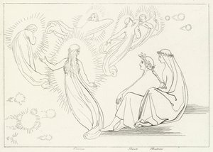 Die Rückkehr von Cunissa, Paradies, Gesang 9 (Gravur) von John (after) Flaxman