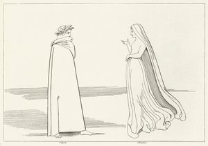 Virgil und Beatrice treffen sich, Inferno, Gesang 2 (Gravur) von John (after) Flaxman