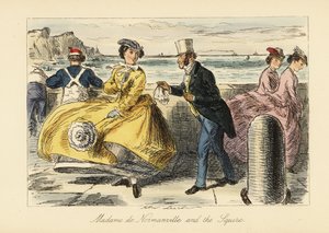 Englischer Gentleman und Dame treffen sich auf der Promenade von Ramsgate von John (after) Leech