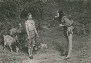 Touchstone und Audrey, Wie es euch gefällt (Gravur) von John (after) Pettie