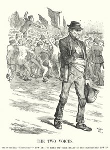 Die zwei Stimmen - Arbeitslosigkeit und soziale Unruhen im viktorianischen Großbritannien (Stich) von John (after) Tenniel