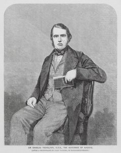 Sir Charles Trevelyan, britischer Kolonialverwalter (Gravur) von John (after) Watkins