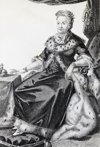 Katharina II., geboren als Sophie Friederike Auguste (1729-1796), Kaiserin von Russland, Gravur