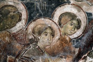 Fresken in der Kirche Metamorphosis tou Sotiros, Kefali, Kreta, Griechenland von Walter Charles Mills