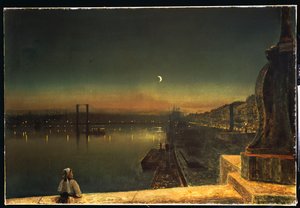 Rouen bei Nacht von der Pont de Pierre, 1878 von John Atkinson Grimshaw