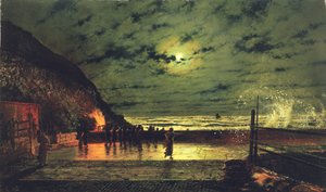 Das Hafenfeuer, 1879 von John Atkinson Grimshaw