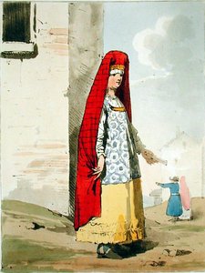 Die Frau eines Kaufmanns, vom Künstler geätzt, veröffentlicht 1804 von John Augustus Atkinson